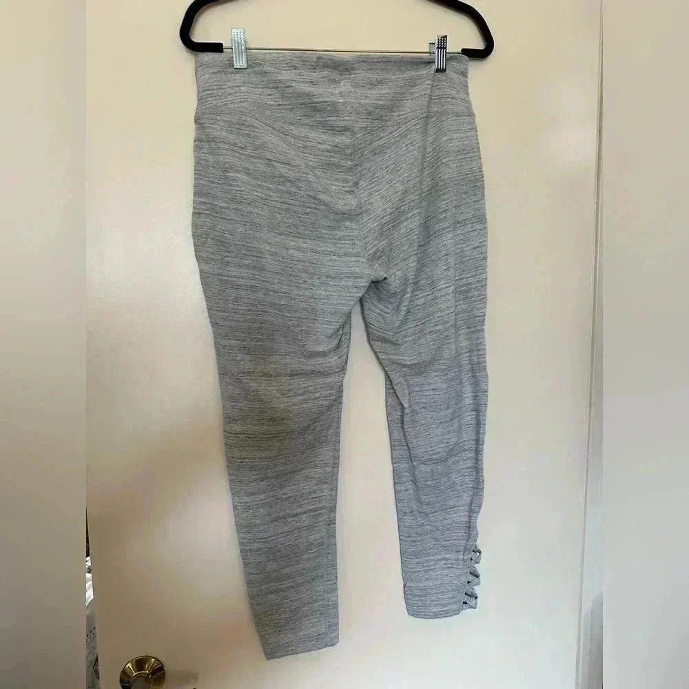 Never Worn Grey GAP Fit Leggings with Criss Cross at Ankles - Picture 3 of 6